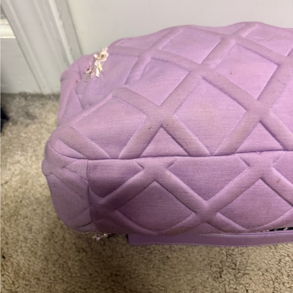 Chanel 19 fabric Lavender Quilted Shoulder Bag with Gold Chain - Picture 7 of 16